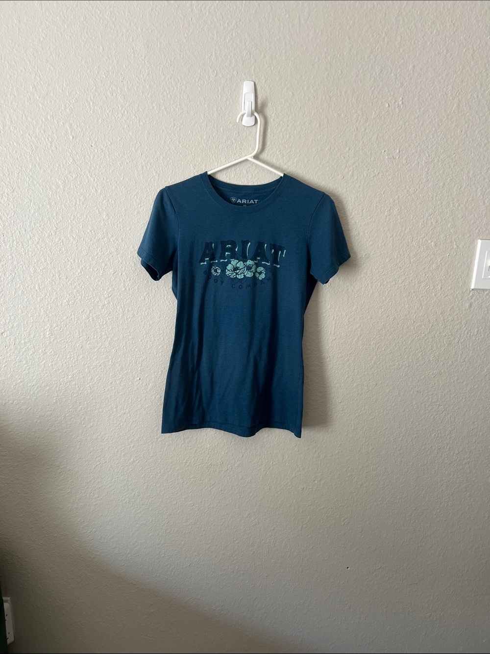Ariat Teal Floral Logo Tee